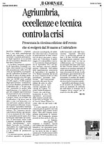 Il Giornale dell'Umbria - martedì 20 marzo 2012 - Agriumbria, eccellenze e tecnica contro la crisi